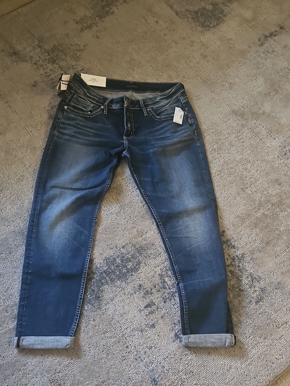 Silver Jeans Dark Blue Slim Boyfriend Jeans